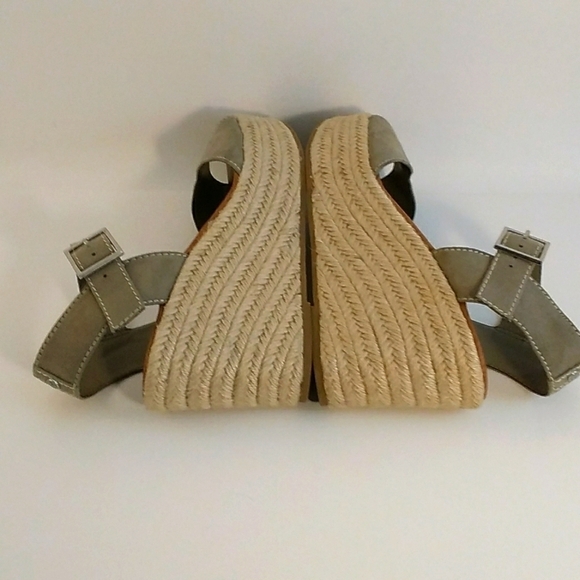 Sam Edelman Circus Gray Suede Delalah Epadrille Wedges Ankle Strap Sandals Sz 8 - Picture 6 of 12